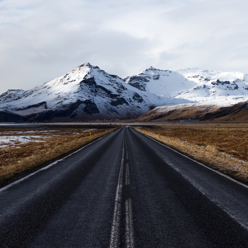 Zicht op de Ring Road of ringweg in IJsland